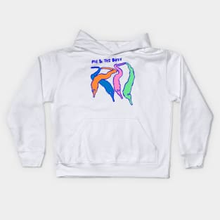 cute fuzzy worm on a string / me and the boys meme text Kids Hoodie